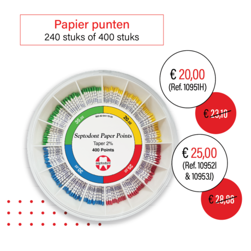 Papier punten, gekalibreerde papier punten