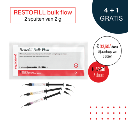 Restofill bulk flow spuiten promotie maart